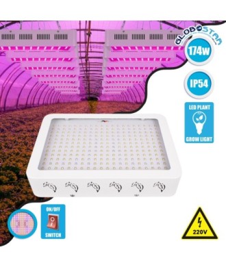 GloboStar® 85952 Grow Light Full Spectrum LED Φωτιστικό Ανάπτυξης Φυτών Θερμοκηπίου SMD 2835 174W 160° AC230V IP54 Εσωτερικού Χώρου για Κάλυψη Επιφάνειας 3m x 3m Πλήρους Φάσματος Φωτισμού